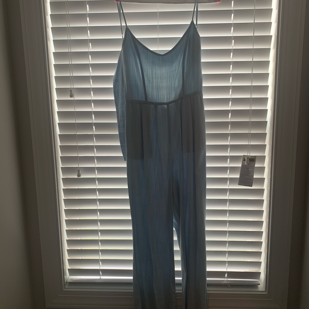 Light blue denim jumpsuit, size small
